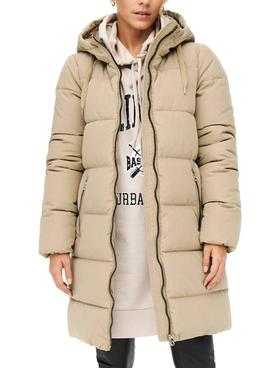 Chaqueta Larga Only Dolly Puffer Beige Para Mujer