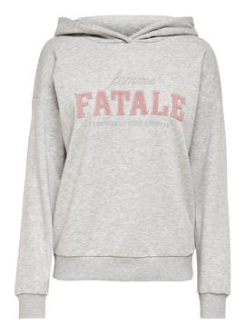 Sudadera Only Nellie Life Gris para Mujer