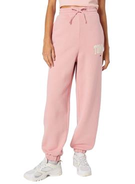 Pantalon Chandal Tommy Jeans Collegiate Rosa Mujer