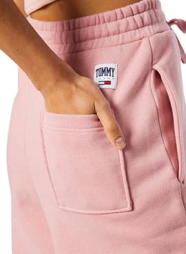 Pantalon Chandal Tommy Jeans Collegiate Rosa Mujer