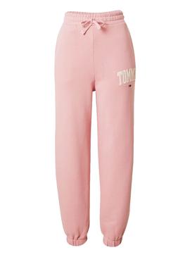 Pantalon Chandal Tommy Jeans Collegiate Rosa Mujer