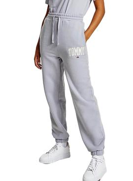 Pantalon Chandal Tommy Collegiate Jeans Lila Mujer