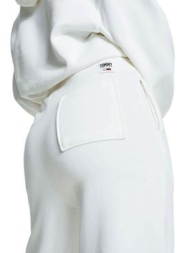 Pantalon Chandal Tommy Jeans Collegiate Blaco para Mujer