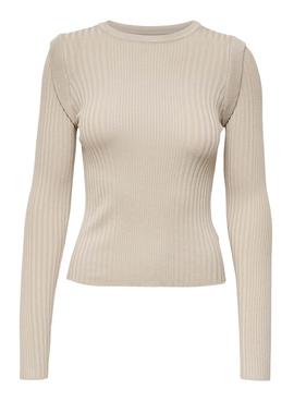 Jersey Only Libi Beige Punto Para Mujer