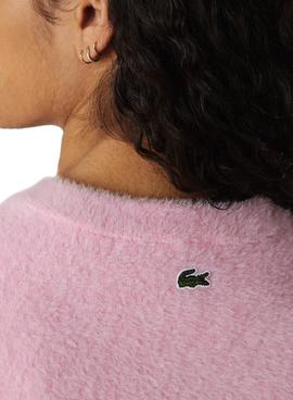 Sudadera Lacoste Live Algodon Rosa Para Mujer