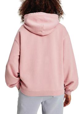 Sudadera Tommy Jeans Rosa Collegiate Capucha Mujer