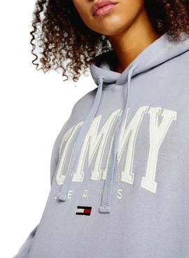 Sudadera Tommy Jeans Collegiate Lila Capucha Mujer