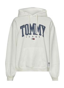 Sudadera Tommy Jeans Collegiate Blanco para Mujer