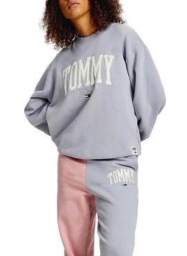 Sudadera Tommy Jeans Collegiate Lila Para Mujer