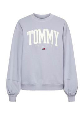 Sudadera Tommy Jeans Collegiate Lila Para Mujer