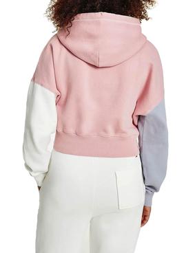 Sudadera Tommy Jeans Collegiate Rosa Block Mujer