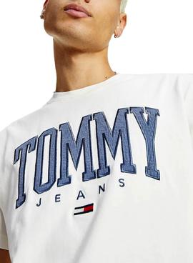 Camiseta Tommy Jeans Collegiate Blanca Para Hombre