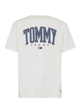 Camiseta Tommy Jeans Collegiate Blanca Para Hombre