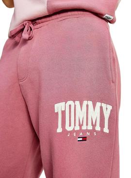 Pantalon Chandal Tommy Jeans Collegiate Rosa  para Hombre