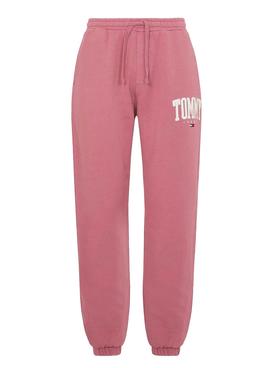 Pantalon Chandal Tommy Jeans Collegiate Rosa 