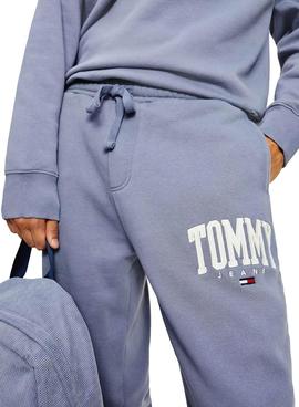 Pantalon Chandal Tommy Jeans Collegiate Azul para Hombre 