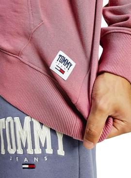 Sudadera Tommy Jeans Collegiate Rosa para Mujer