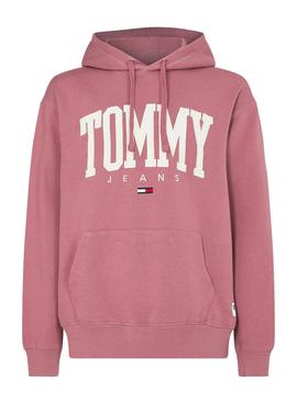 Sudadera Tommy Jeans Collegiate Rosa para Mujer