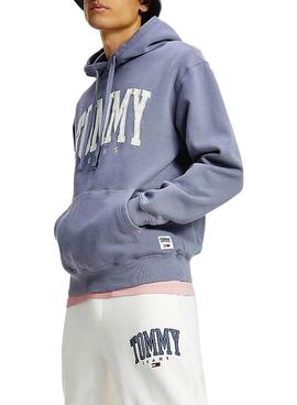 Sudadera Tommy Jeans Collegiate Azul Capucha 