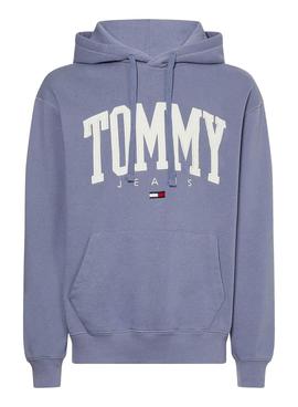 Sudadera Tommy Jeans Collegiate Azul Capucha 