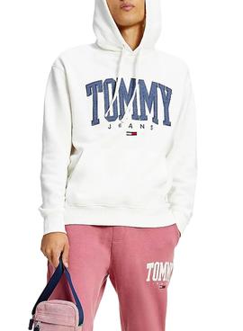 Sudadera Tommy Jeans Collegiate Blanco Capucha