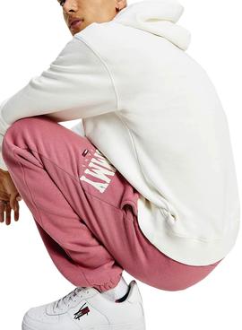 Sudadera Tommy Jeans Collegiate Blanco para Mujer