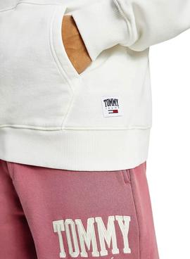 Sudadera Tommy Jeans Collegiate Blanco Capucha