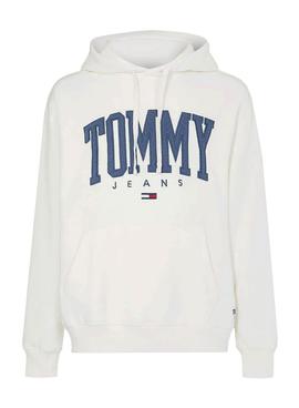 Sudadera Tommy Jeans Collegiate Blanco Capucha