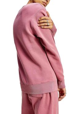 Sudadera Tommy Jeans Collegiate Rosa Para Hombre