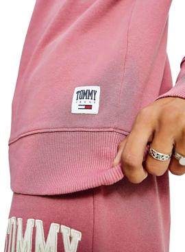 Sudadera Tommy Jeans Collegiate Rosa Para Hombre