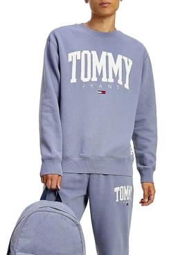 Sudadera Tommy Jeans Collegiate Azul Para Hombre