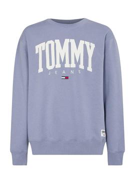 Sudadera Tommy Jeans Collegiate Azul Para Hombre