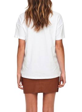 Camiseta Only Beth Life Oversize Blanca Para Mujer