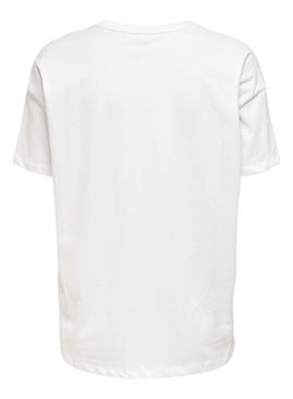 Camiseta Only Beth Life Oversize Blanca Para Mujer