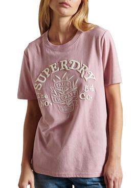 Camiseta Superdry Pride In Craft Rosa Para Mujer
