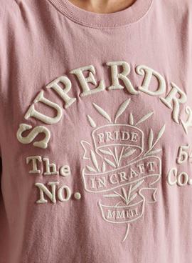 Camiseta Superdry Pride In Craft Rosa Para Mujer