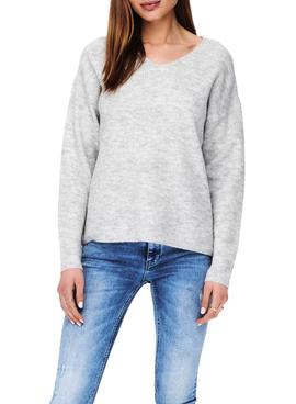 Jersey Only Camilla Cuello V Gris Para Mujer