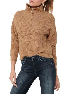 Jersey Only Lemily Cremallera Camel Para Mujer