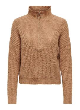 Jersey Only Lemily Cremallera Camel Para Mujer
