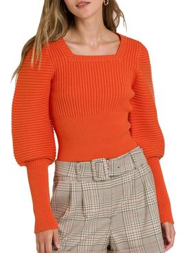 Jersey Naf Naf Naranja Punto Para Mujer