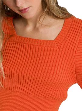 Jersey Naf Naf Naranja Punto Para Mujer