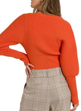 Jersey Naf Naf Naranja Punto Para Mujer