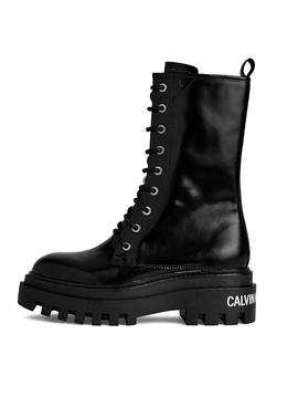 Botas Calvin Klein Flataform Mid Negro Para Mujer