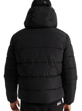 Chaqueta Superdry Hooded Puffer Negro Para Hombre