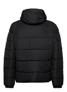 Chaqueta Superdry Hooded Puffer Negro Para Hombre