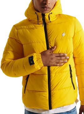 Chaqueta Superdry Hooded Puffer Amarillo Hombre