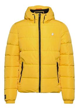 Chaqueta Superdry Hooded Puffer Amarillo Hombre