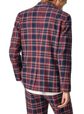 Americana Pepe Jeans Rosen Tartan Rojo para Mujer