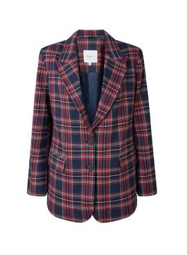 Americana Pepe Jeans Rosen Tartan Rojo para Mujer