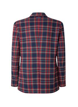 Americana Pepe Jeans Rosen Tartan Rojo para Mujer